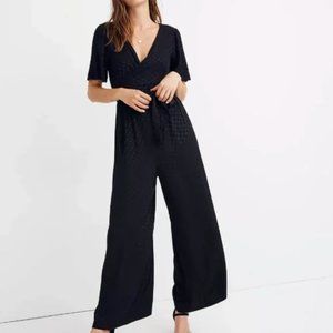 Madewell Wrap-Waist Jumpsuit Wide Leg in Dot Jacquard - NWT